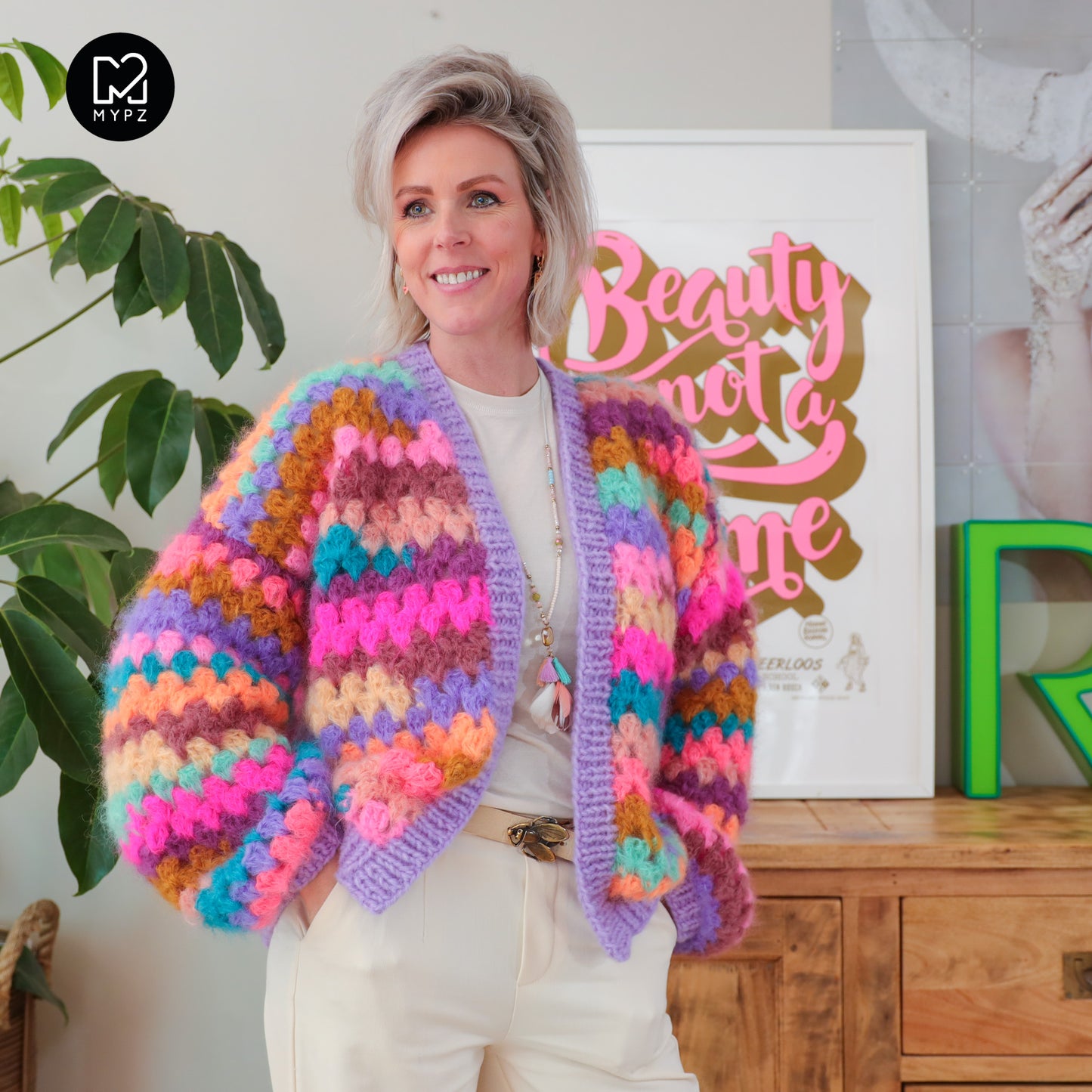 Häkelanleitung - MYPZ Mohair Granny Cardigan Fiesta (ENG-NL-DE)