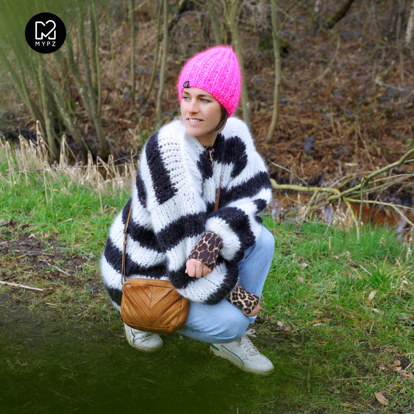 Strickset – MYPZ Chunky Mohair Cardigan Black & White No.15 (ENG-NL-DE)