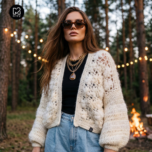 Crochet pattern - MYPZ Short bomber cardigan Wildflower (ENG-DE-NL-ES-FR-IT-DA-SV-NO)