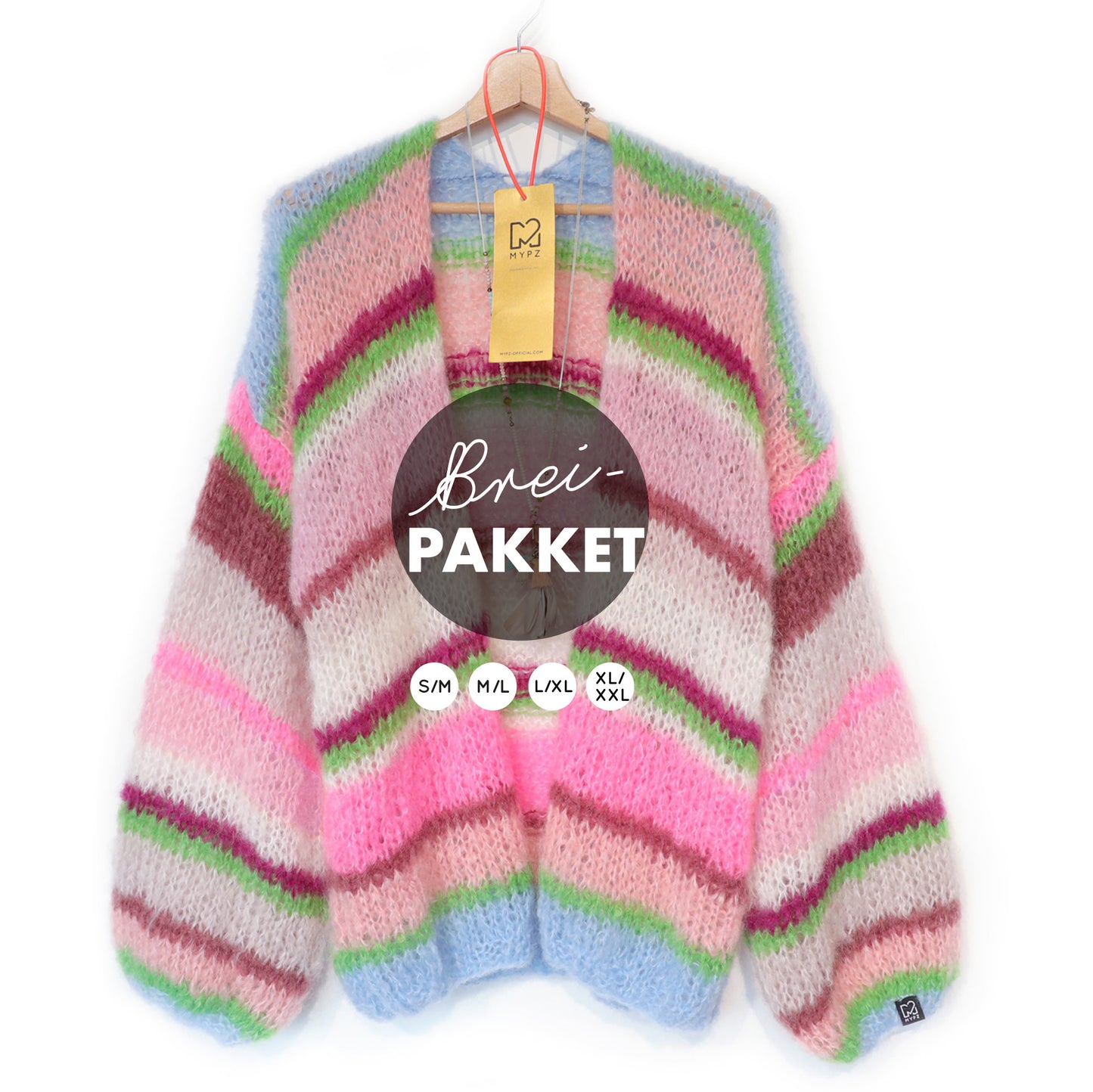 Strickset – MYPZ Light Mohair Cardigan Candy Clouds No10 (ENG-NL-DE)
