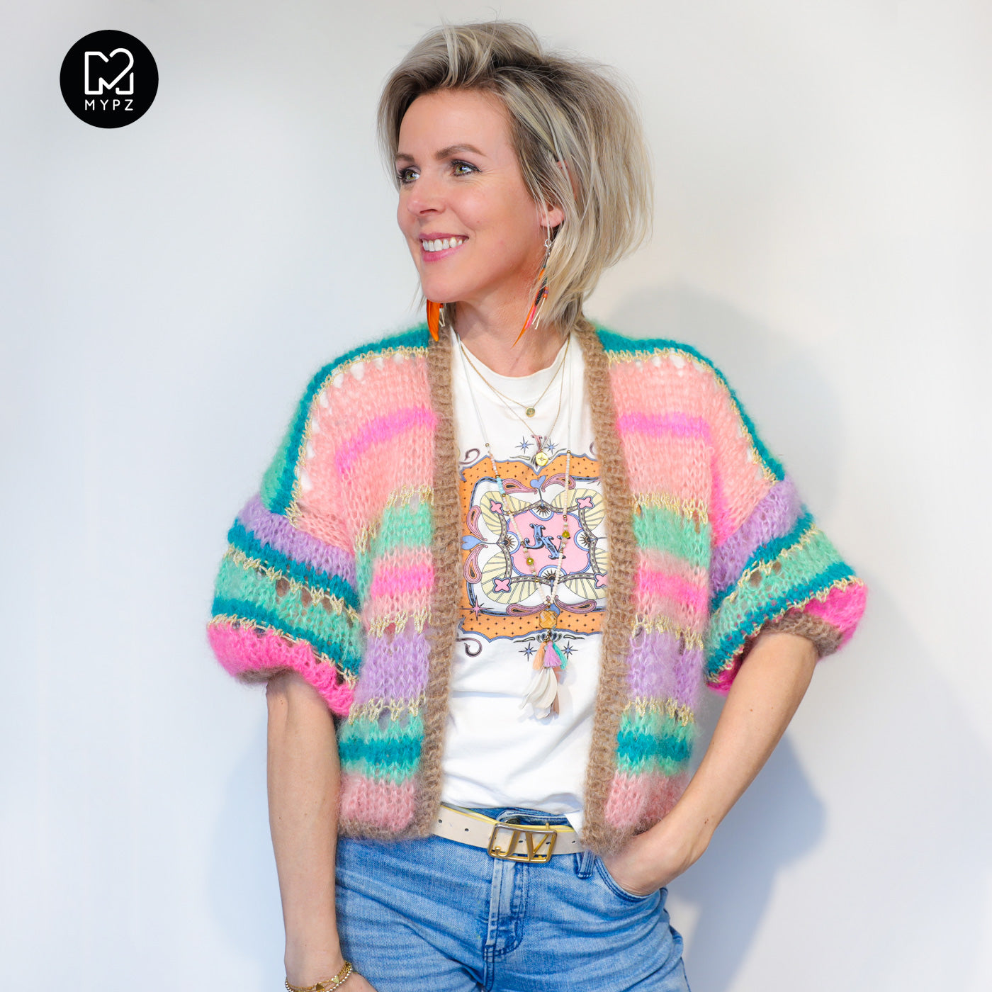 Strickanleitung – MYPZ Kurze Mohair Cardigan Faby No10 (ENG-NL-DE)