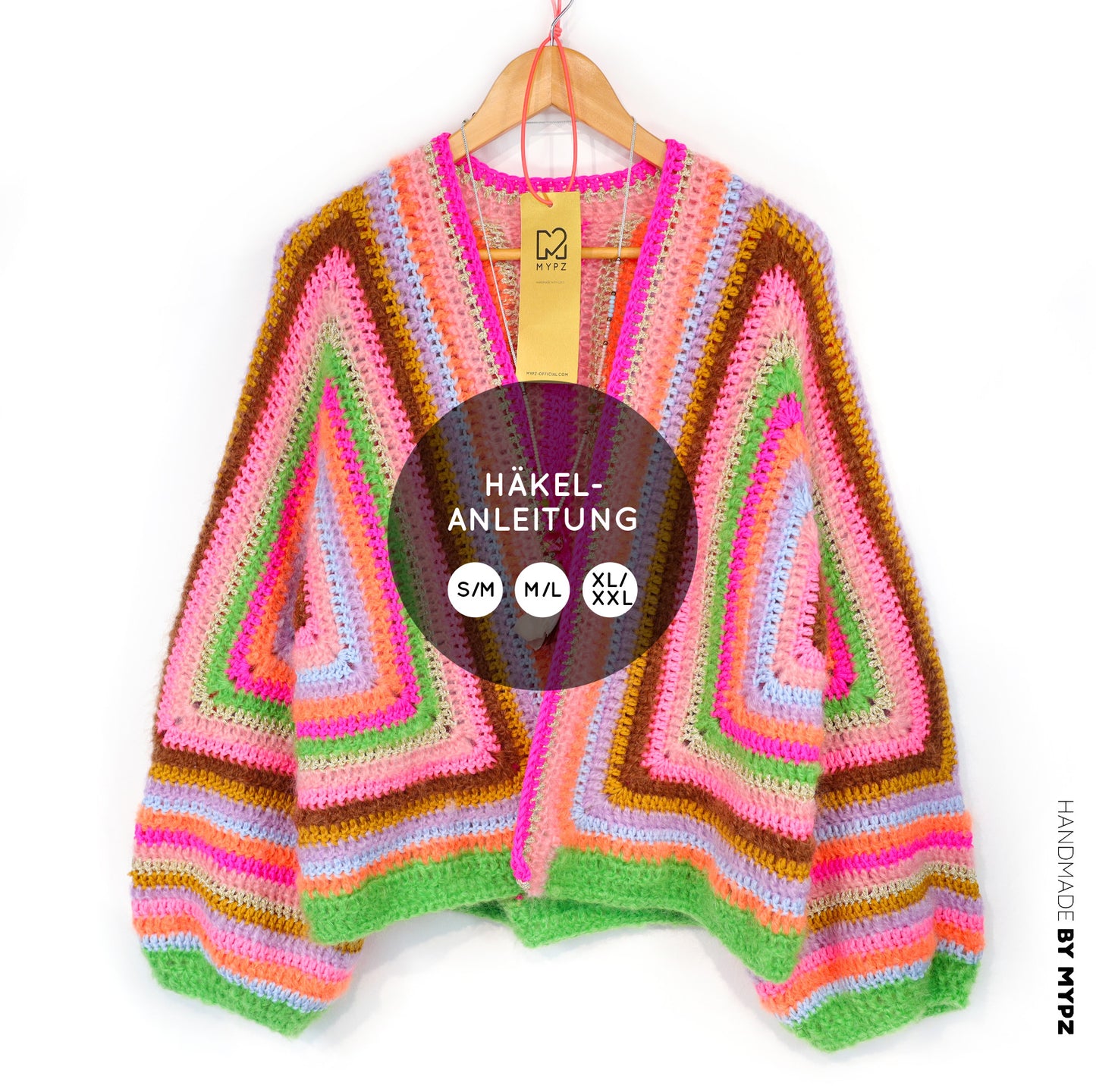 Häkelanleitung - MYPZ Hexagon Cardigan Vibrant Soul (ENG-NL-DE)