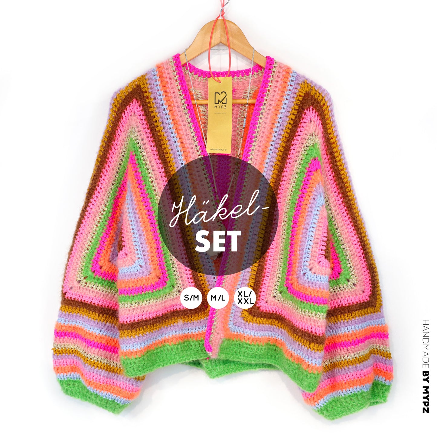 Häkelanleitung - MYPZ Hexagon Cardigan Vibrant Soul (ENG-NL-DE)