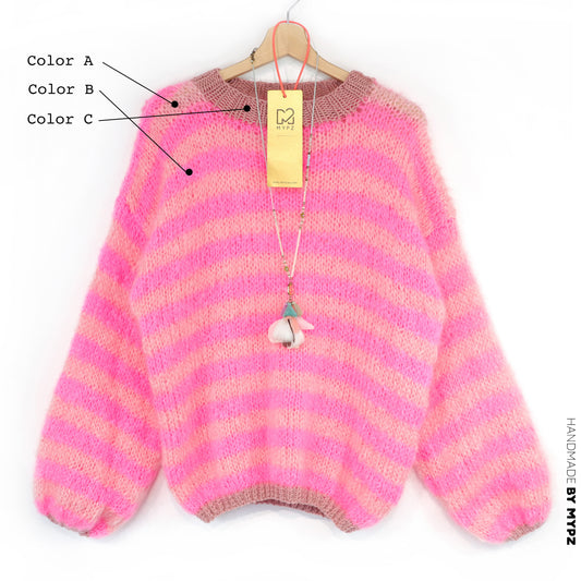 Design your own kit - Strickset MYPZ Light Mohair Pullover Sweet Bubblegum No8 (ENG-DE-NL)