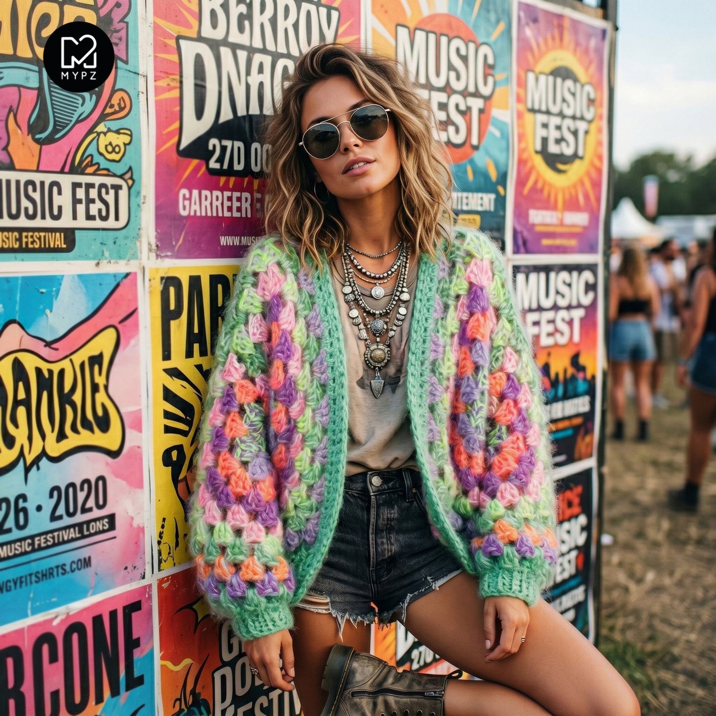 MYPZ Chunky Hexagon Cardigan Pistachio