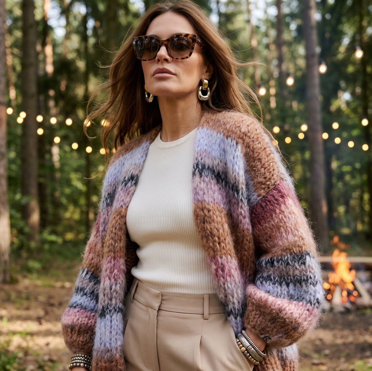 Strickset – MYPZ Chunky-Mohair-Cardigan Walnuss Nr. 15 (ENG-DE-NL-ES-FR-IT-DA-SV-NO)