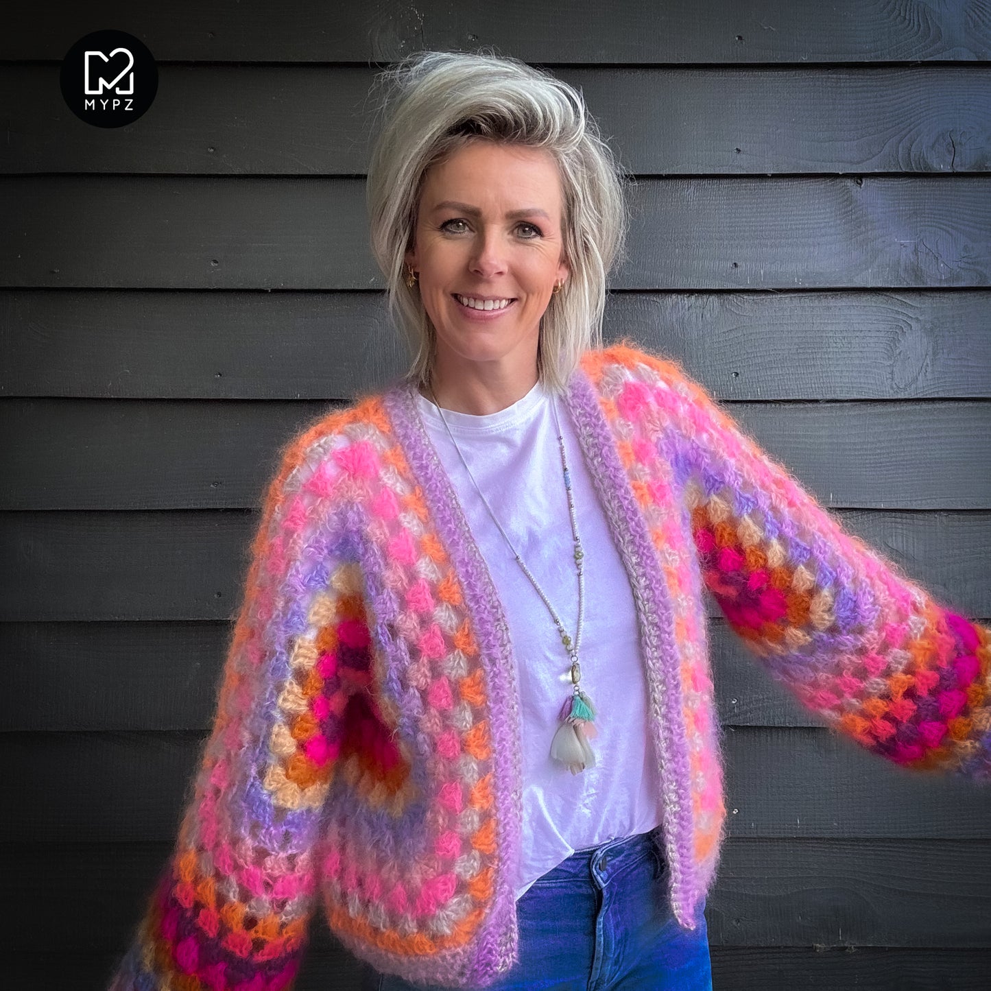 Häkelset - MYPZ Hexagon Cardigan Pink Vibes
