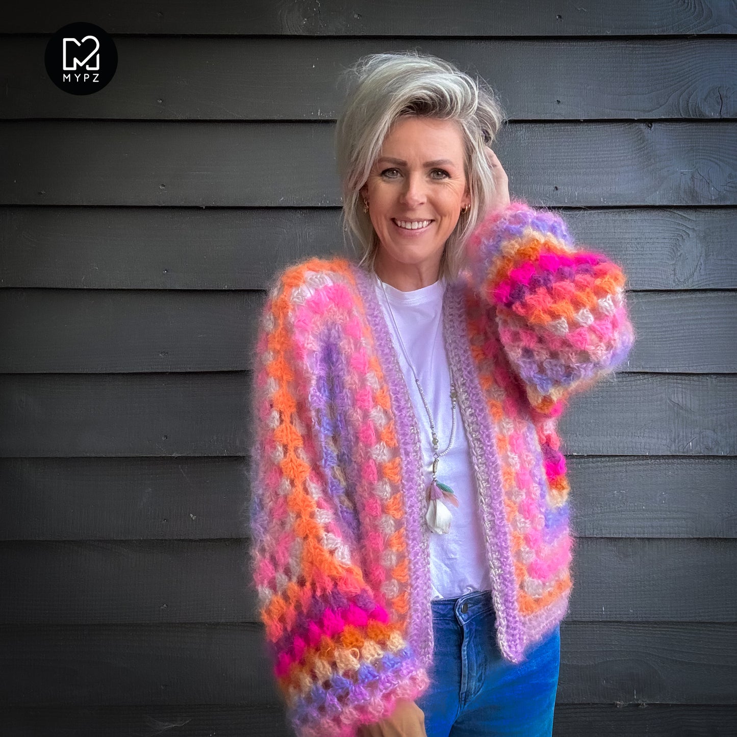 Häkelset - MYPZ Hexagon Cardigan Pink Vibes
