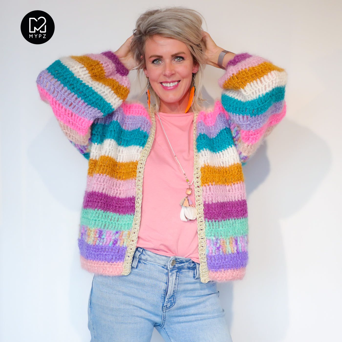 Strickanleitung - MYPZ Chunky Mohair cardigan Sunset Glow (ENG-NL-DE)