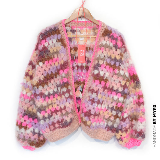 MYPZ Chunky Mohair Cardigan Pastel Bloom