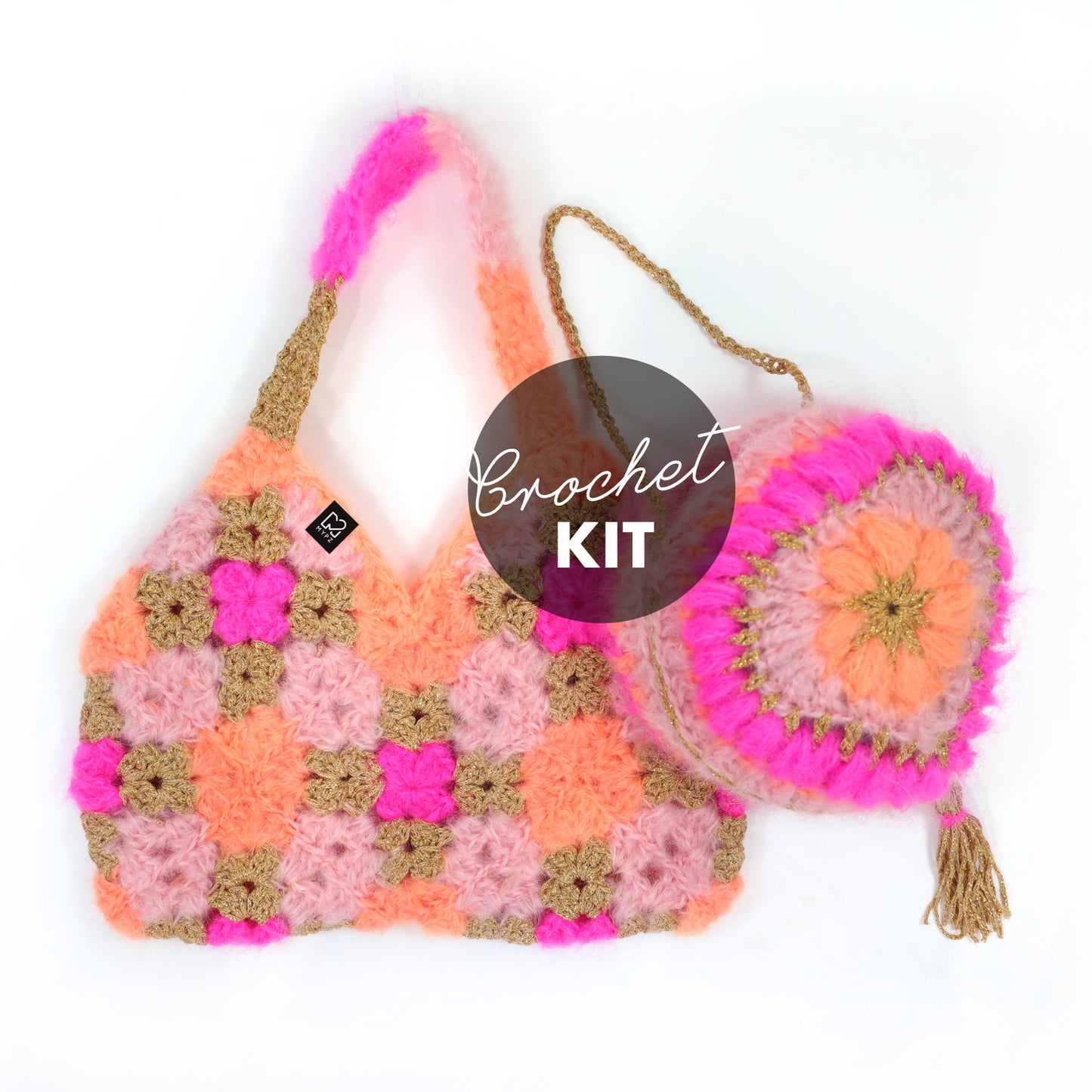 Häkelset - MYPZ Herz Tasche + Diamanten Tasche (ENG-NL-DE-FR-ES)