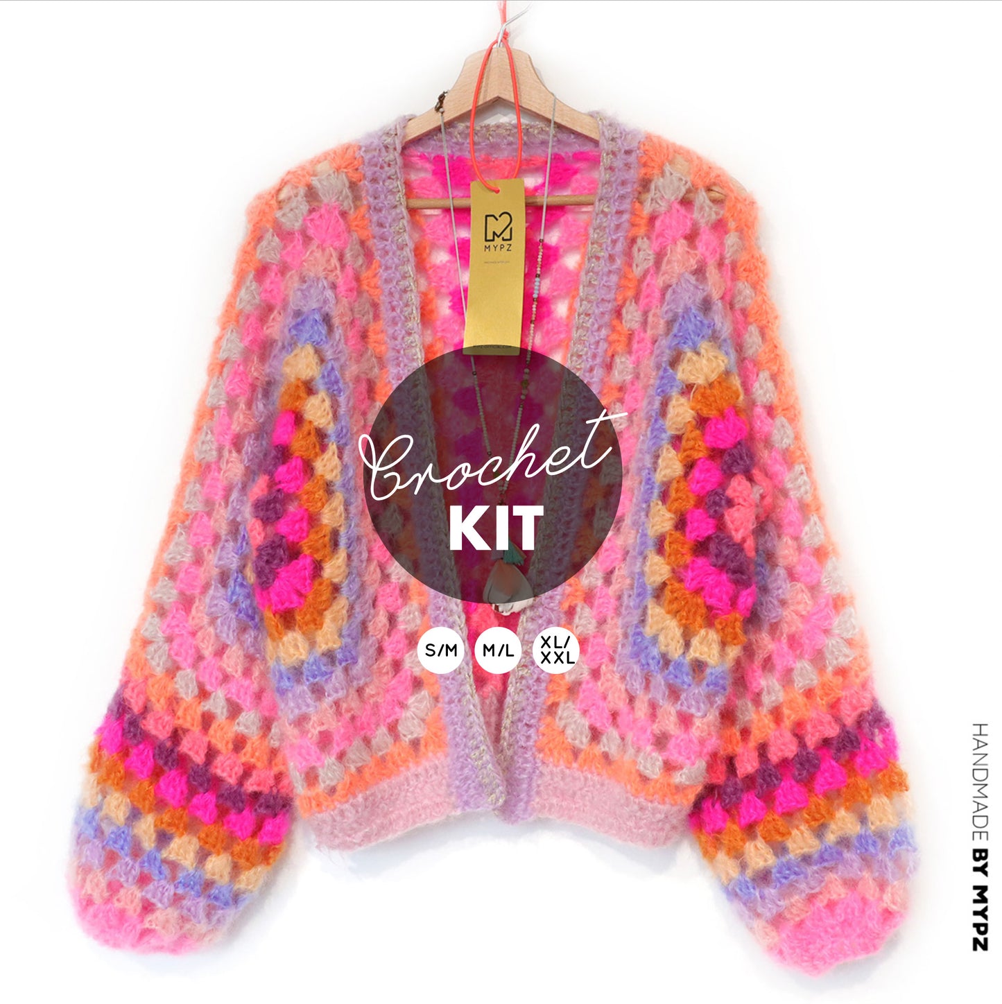 Häkelset - MYPZ Hexagon Cardigan Pink Vibes