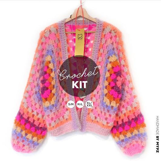 Häkelset - MYPZ Hexagon Cardigan Pink Vibes