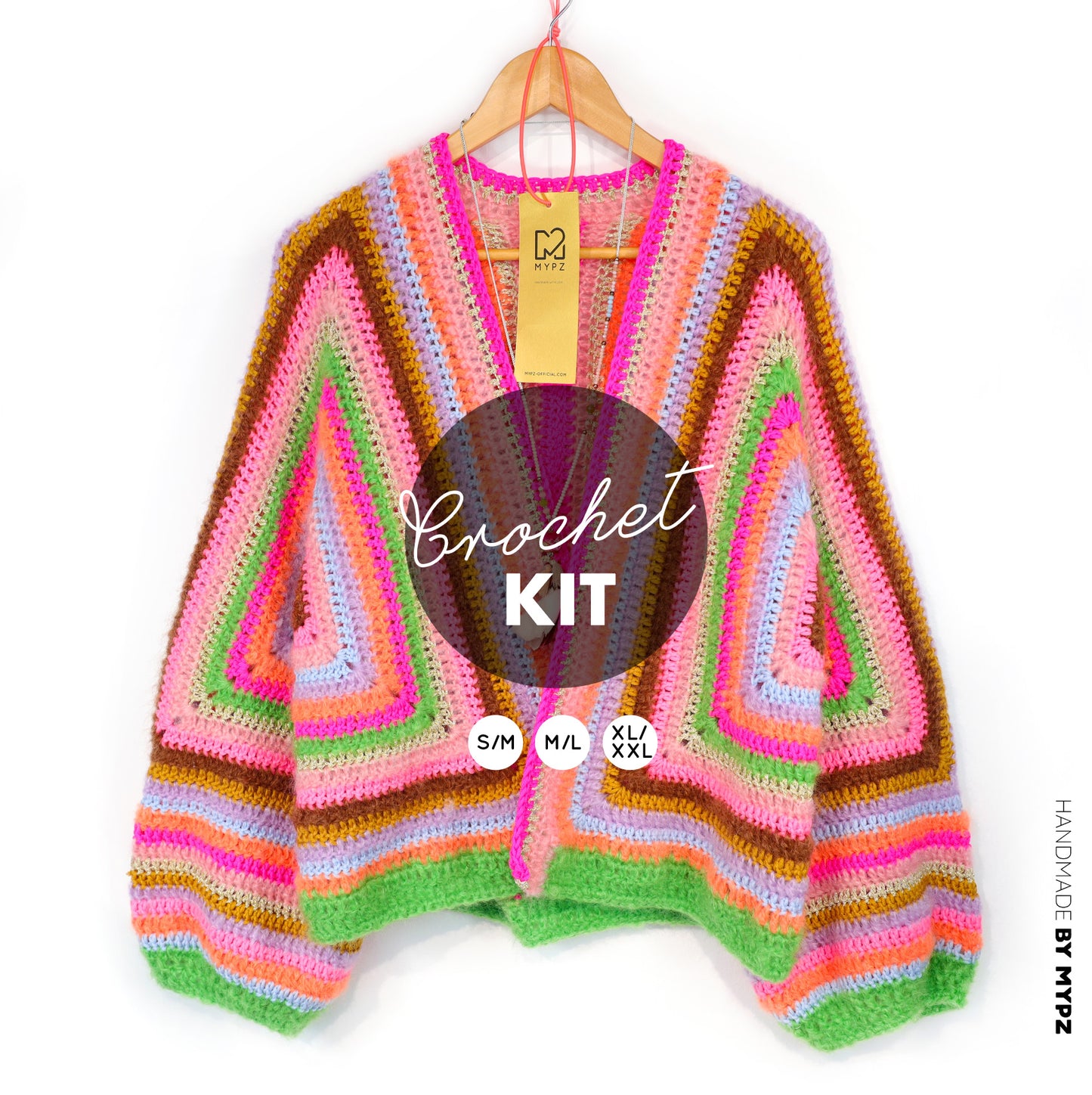 Häkelset - MYPZ Hexagon Cardigan Vibrant Soul (ENG-NL-DE-FR-ES)