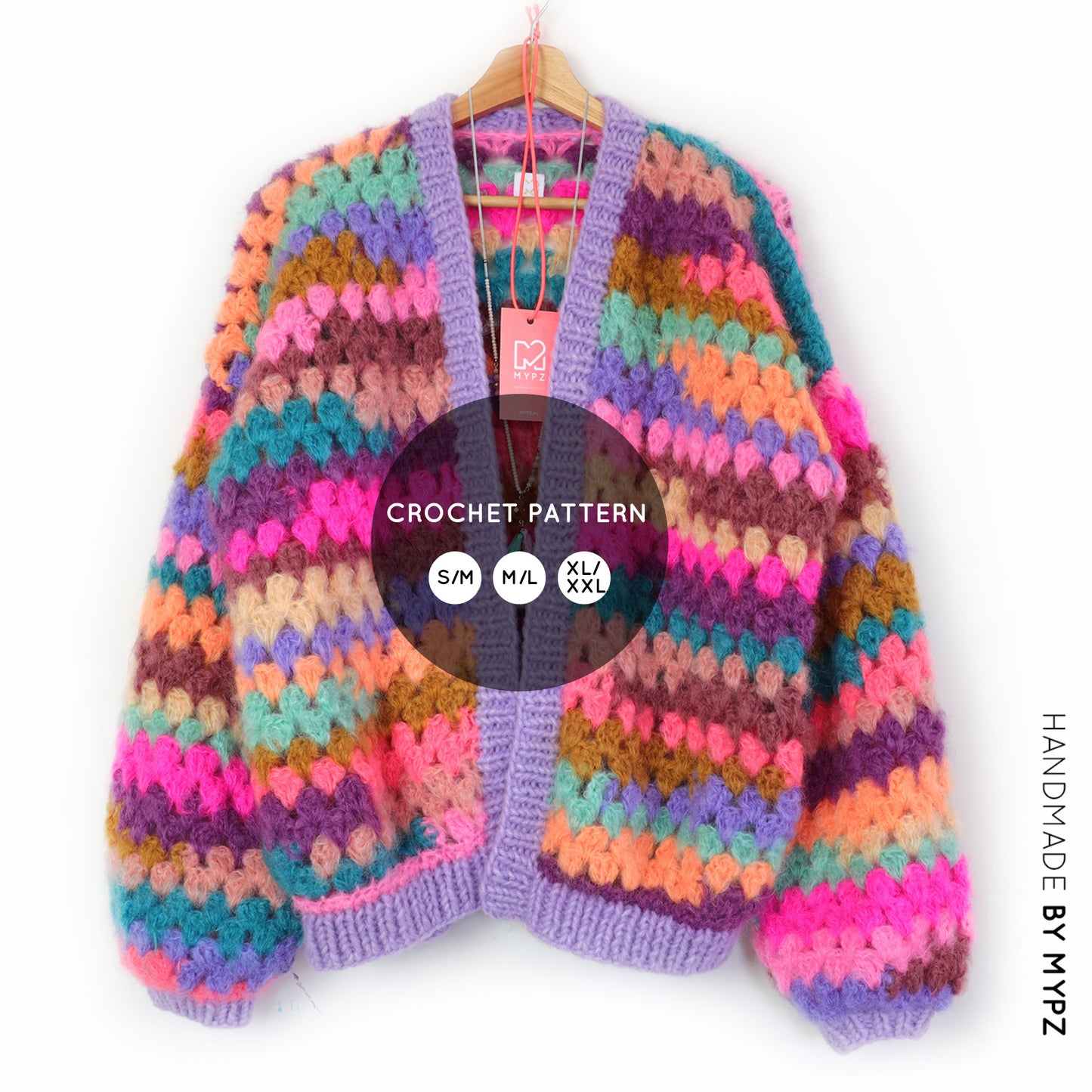 Häkelanleitung - MYPZ Mohair Granny Cardigan Fiesta (ENG-NL-DE)