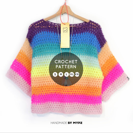 Crochet pattern – MYPZ crochet rainbow top (ENG-NL-DE)