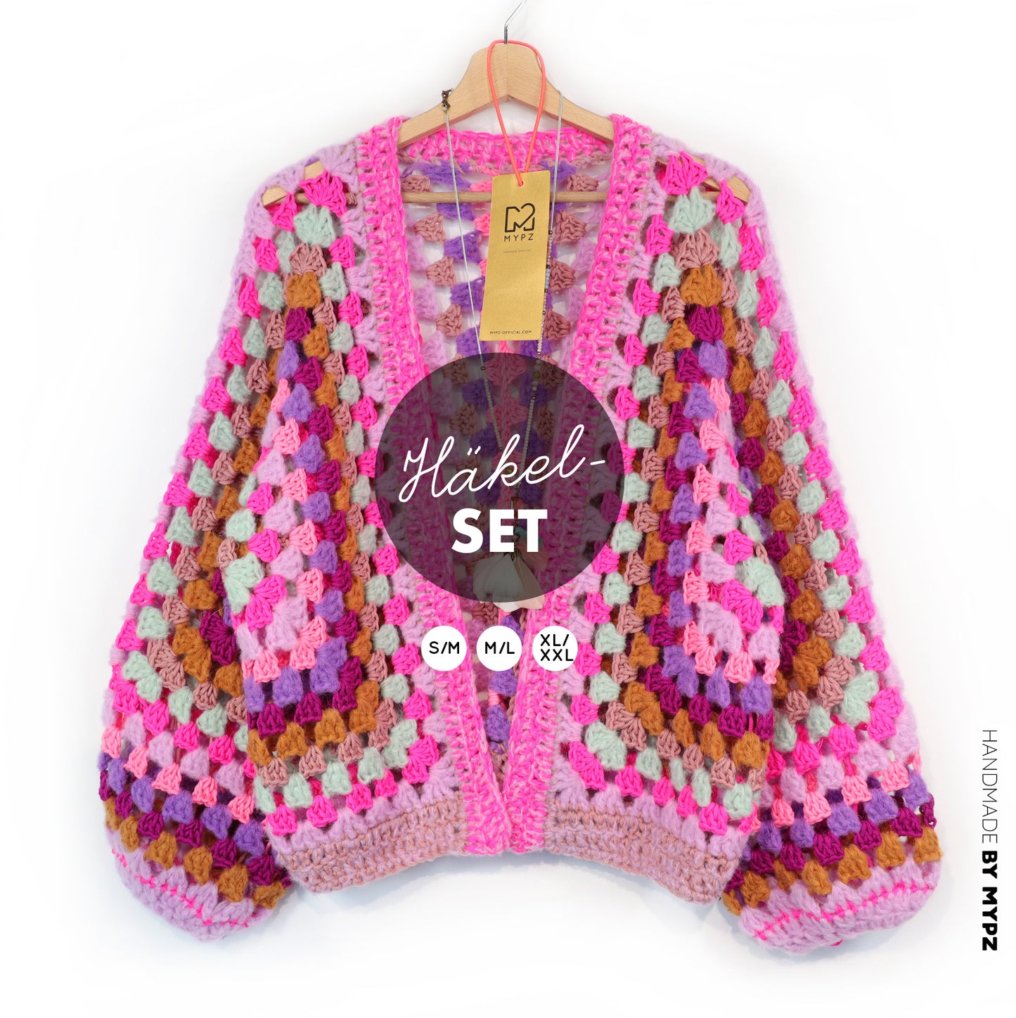Häkelset - MYPZ Hexagon Cardigan Pink Mojito (ENG-NL-DE)