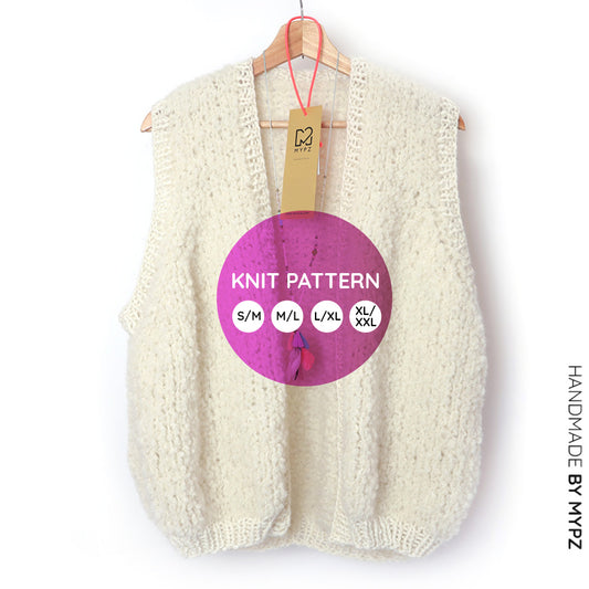 Strickanleitung - MYPZ Chunky Teddy Weste Star No.10 (ENG-NL-DE)