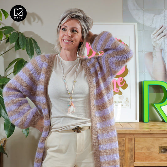 Strickset – MYPZ top-down cardigan Lilac Haze No.9 (ENG-NL-DE)