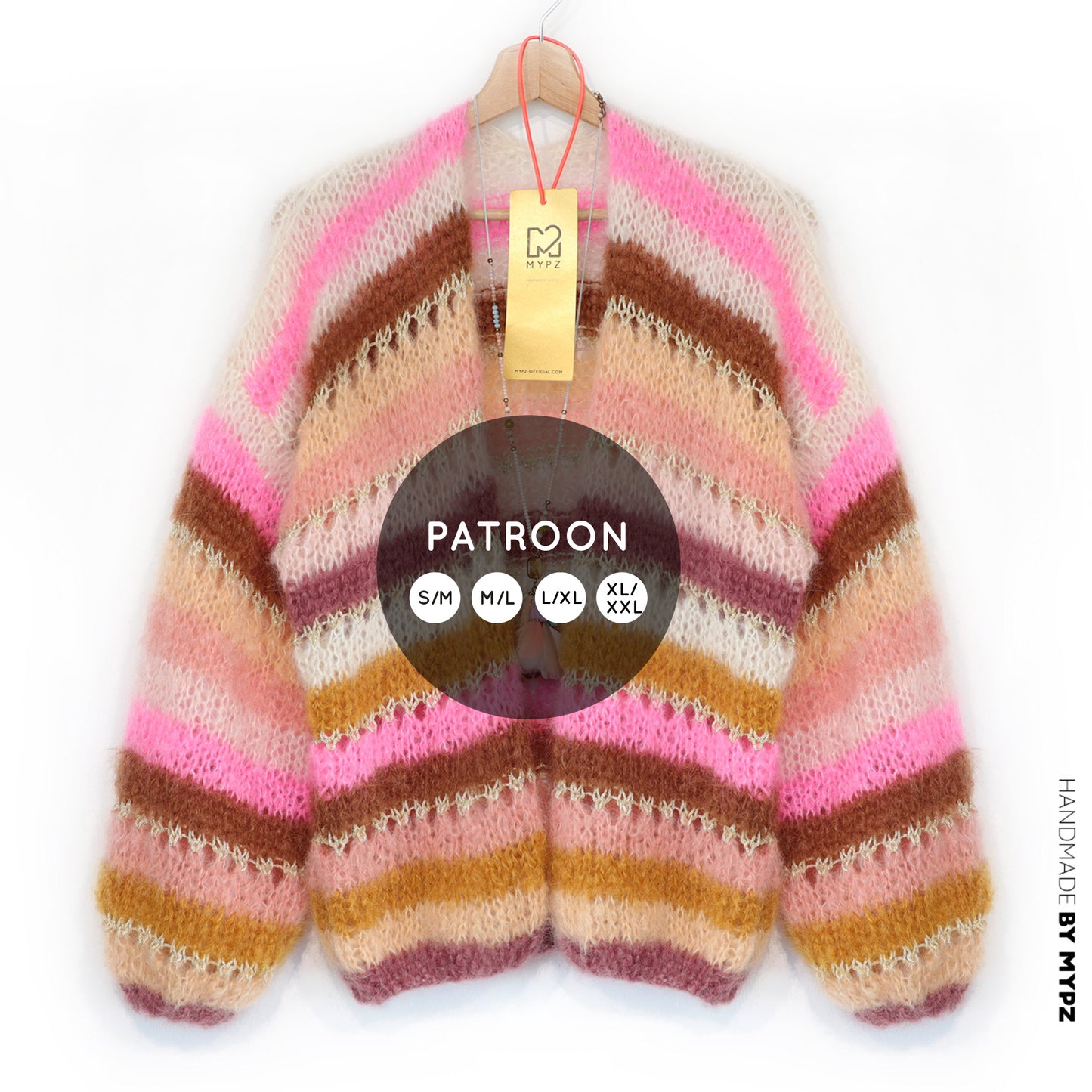 Strickanleitung – MYPZ Light Mohair Cardigan Caramel No10 (ENG-NL-DE)