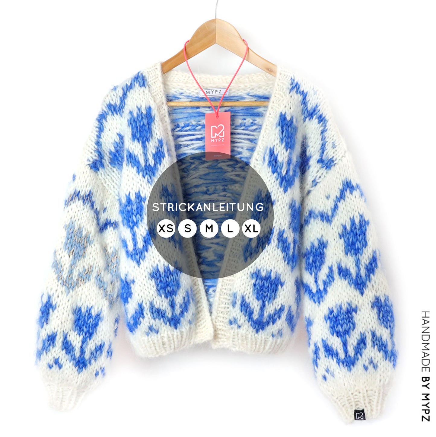 Strickanleitung – MYPZ Chunky Tulpen-Strickjacke Nr. 9 (ENG-NL-DE)