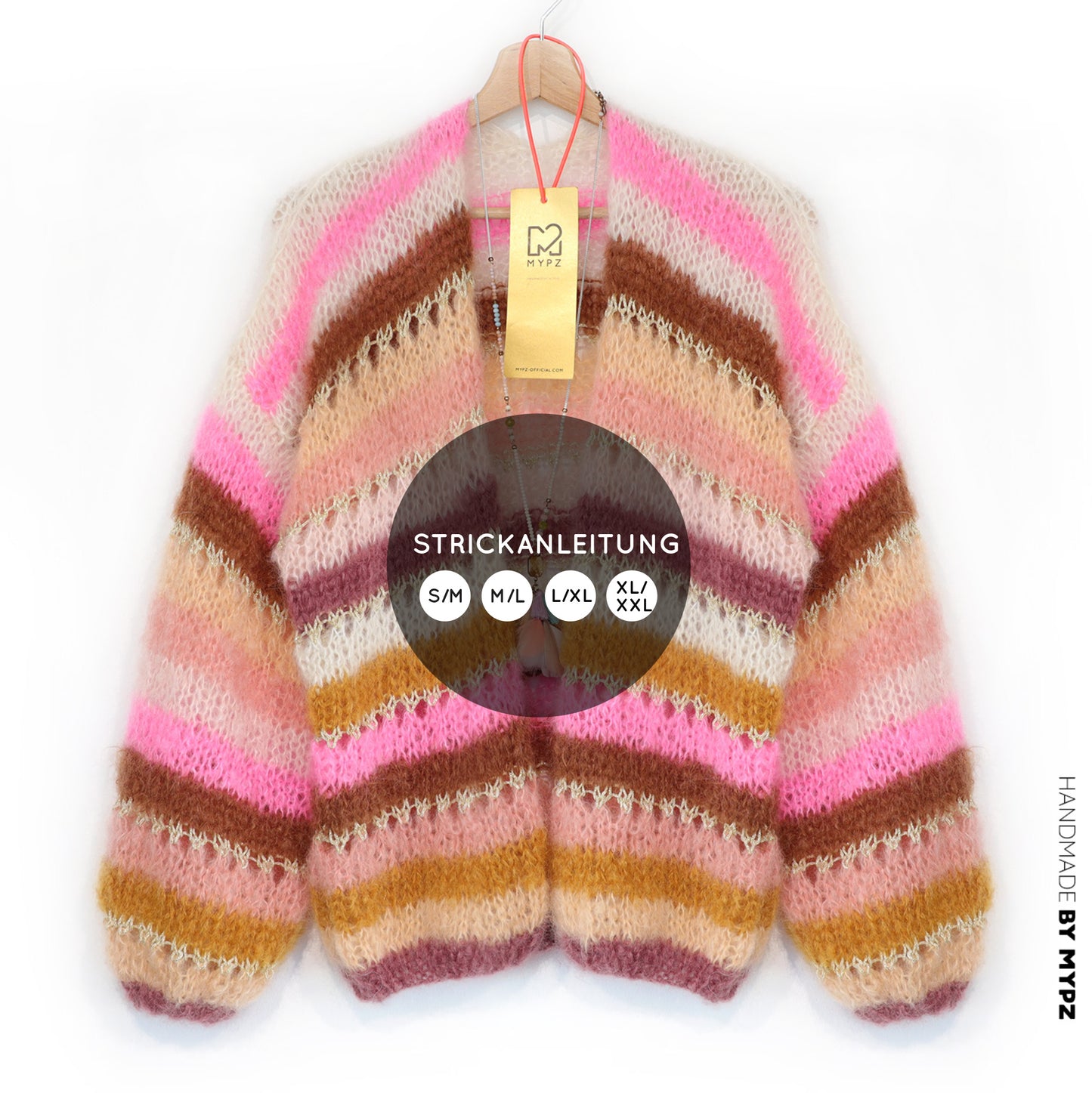 Strickanleitung – MYPZ Light Mohair Cardigan Caramel No10 (ENG-NL-DE)