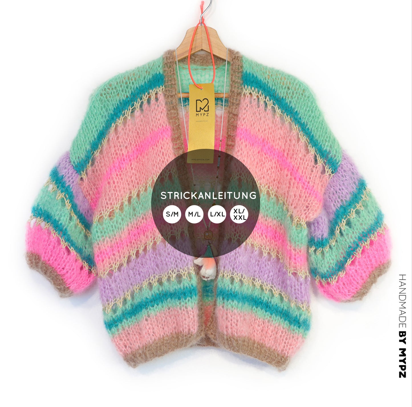 Strickanleitung – MYPZ Kurze Mohair Cardigan Faby No10 (ENG-NL-DE)
