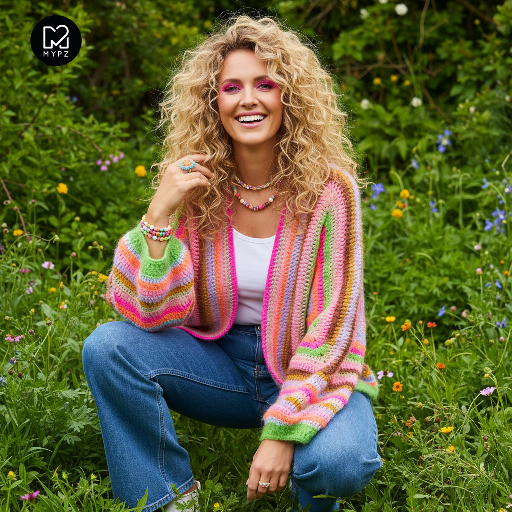 Häkelanleitung - MYPZ Hexagon Cardigan Vibrant Soul (ENG-NL-DE)