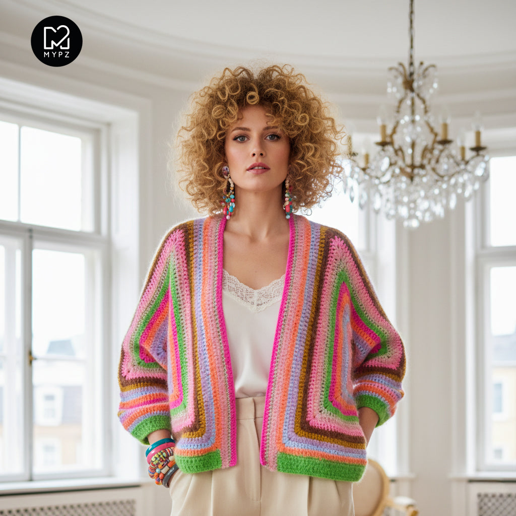 Häkelanleitung - MYPZ Hexagon Cardigan Vibrant Soul (ENG-NL-DE)