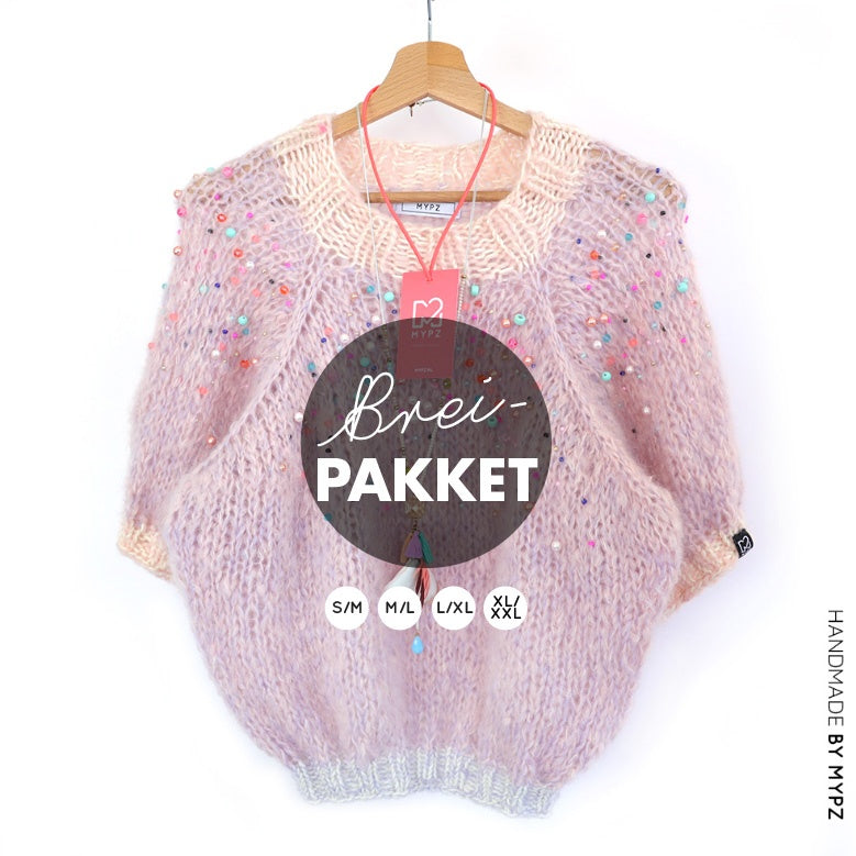 Strickpaket – MYPZ leichter Top-Down-Pullover Diamonds and Pearls No10 (ENG-NL)