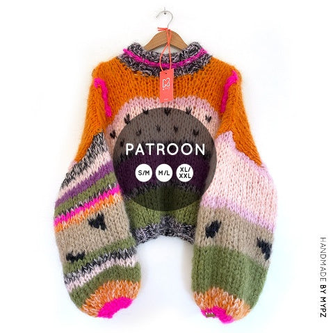 MYPZ breipatroon Chunky Mohair trui Watermelon