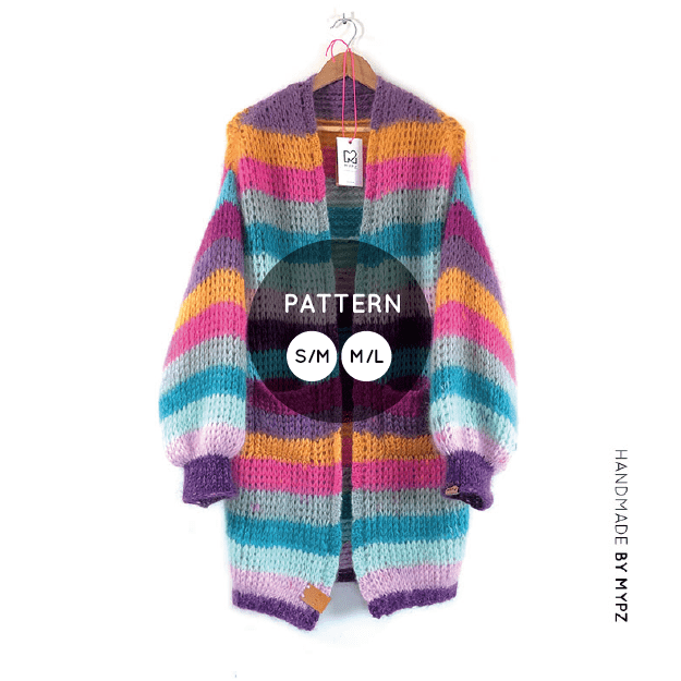 MYPZ crochet pattern half long cardigan crochet English