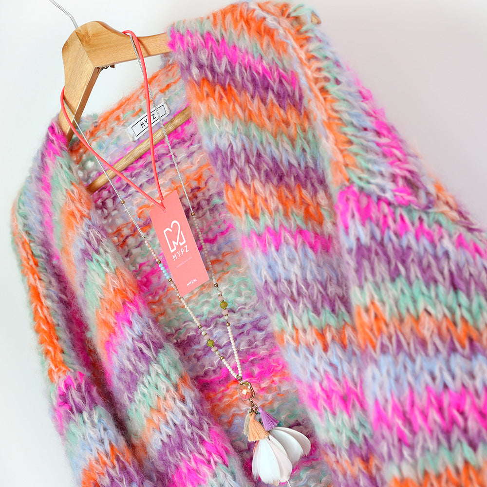 MYPZ Short Chunky Mohair Cardigan Bay