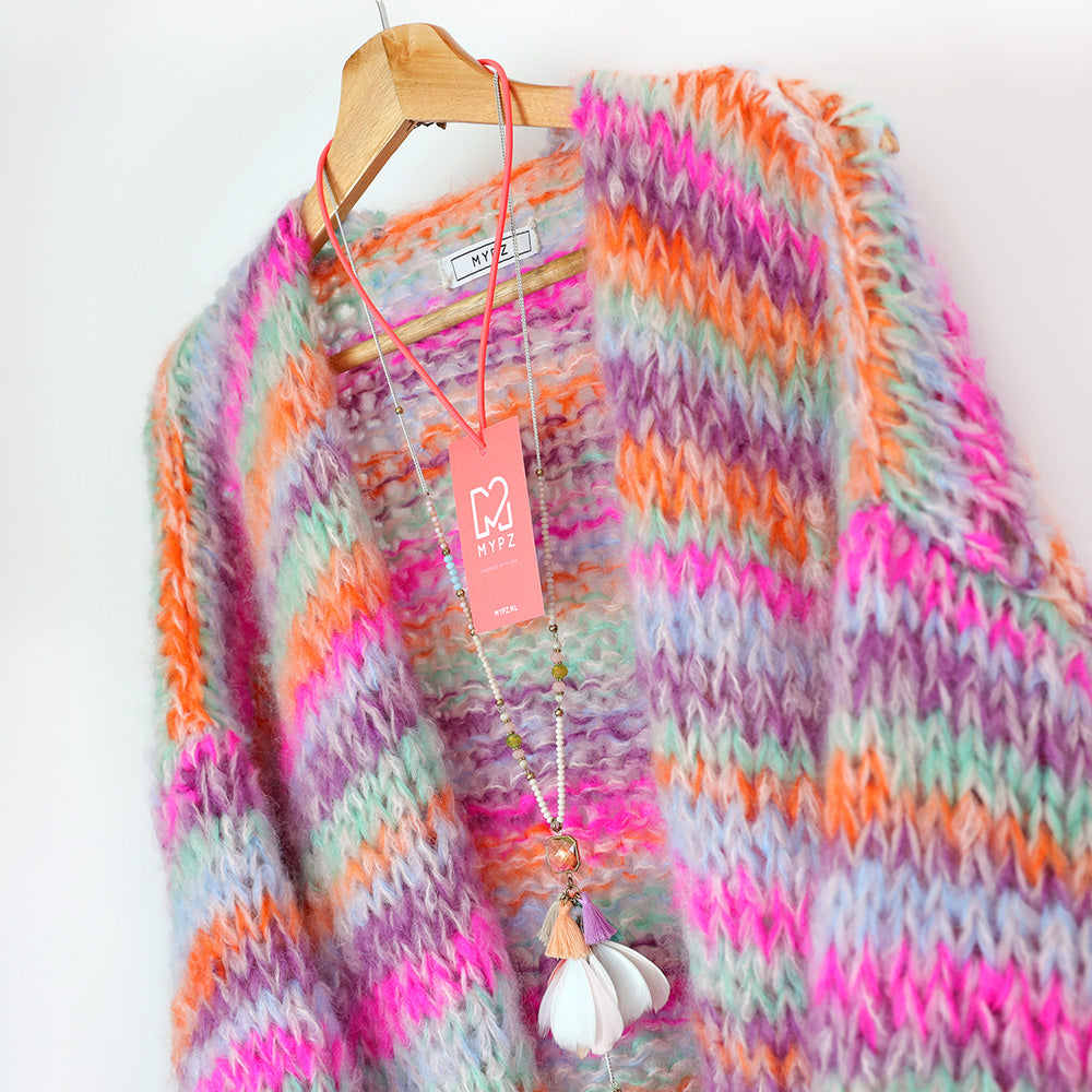MYPZ Short Chunky Mohair Cardigan Bay