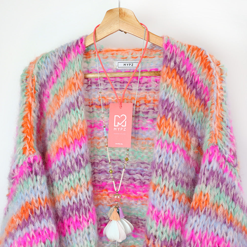MYPZ Short Chunky Mohair Cardigan Bay