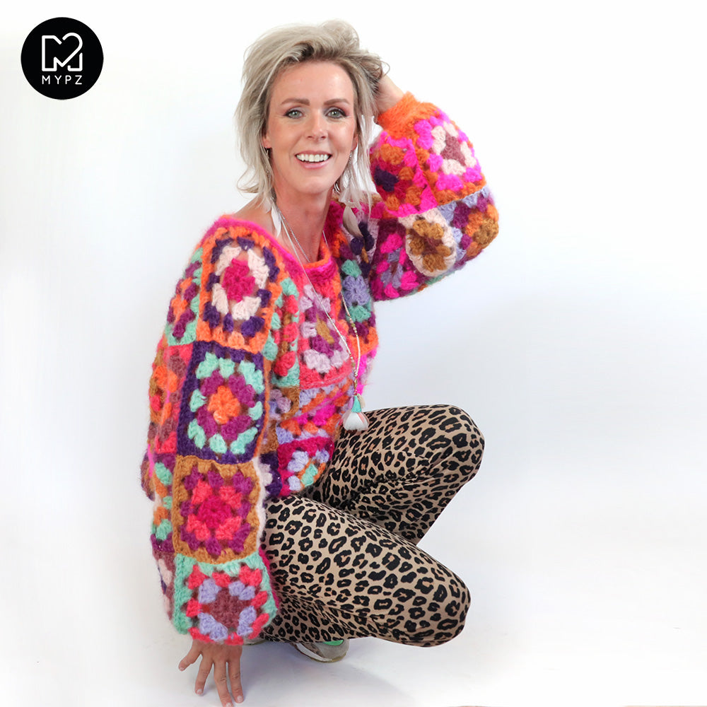 MYPZ Mohair Granny square Pullover Flora