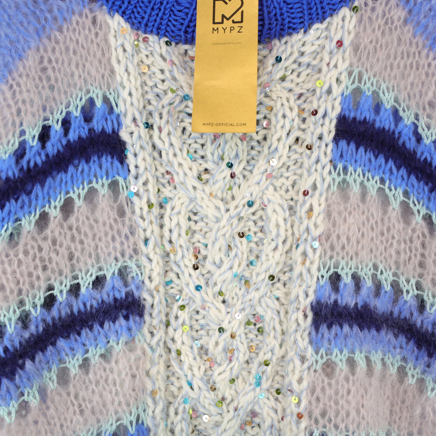 Strickanleitung – MYPZ  Light Alpaca Mohair Top Cable Heart Blue No10 (ENG-NL-DE)