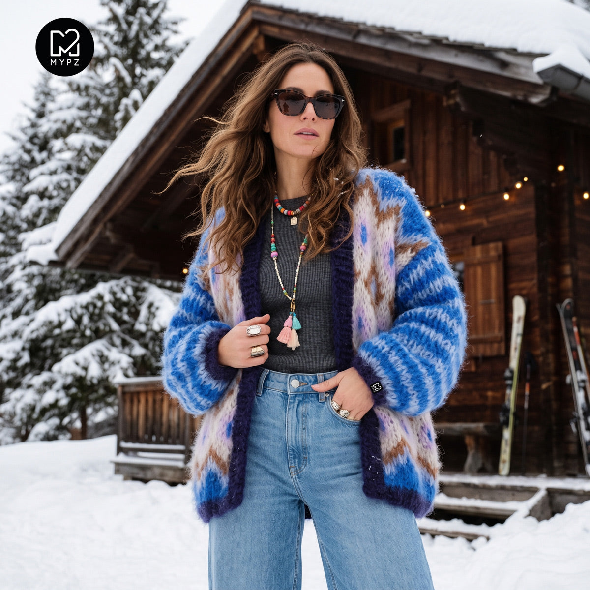 Strickanleitung – Chunky-Mohair-Jacke Alpine Breeze Nr.12 (ENG-DE-NL-ES-FR-IT-DA-SV-NO)