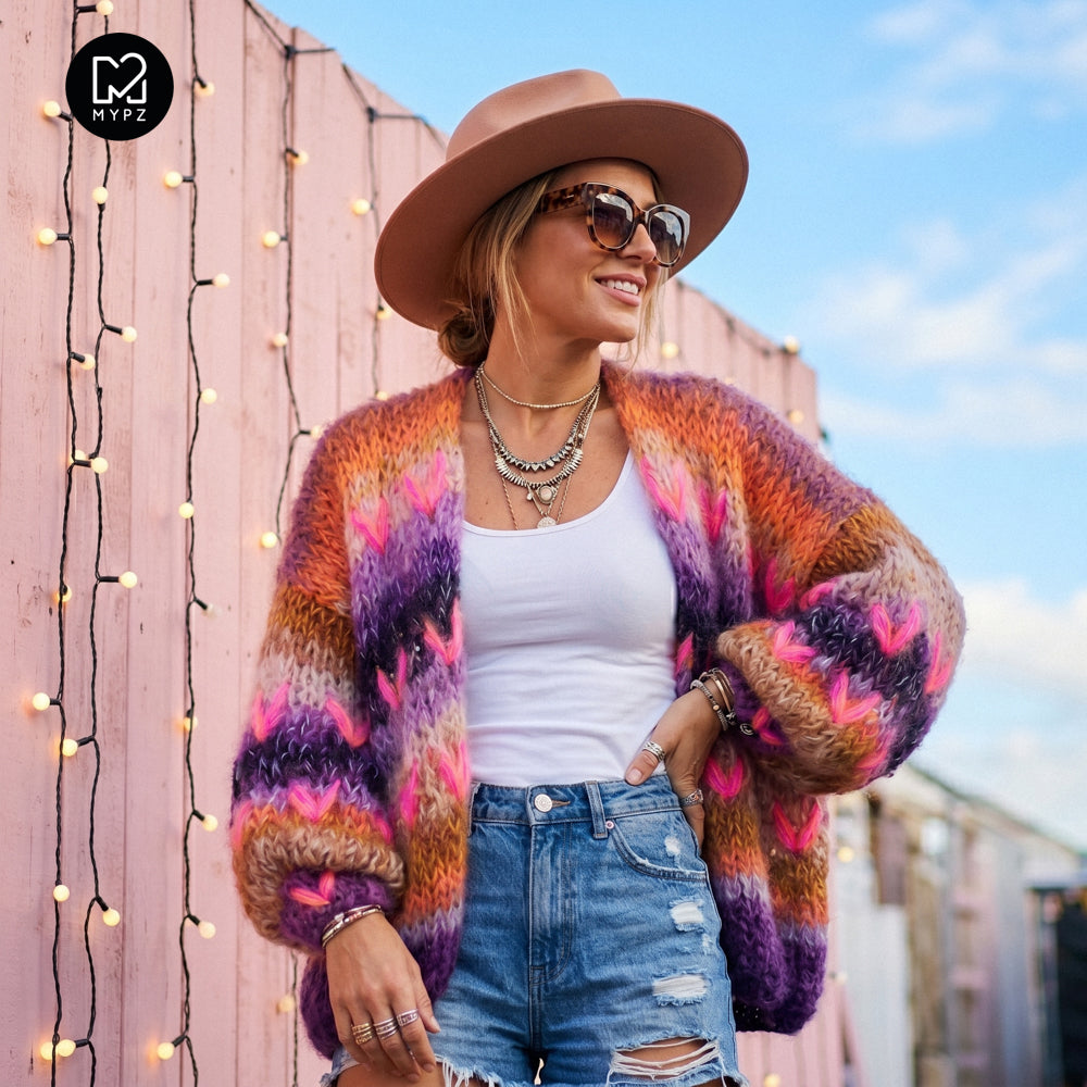Strickset – MYPZ Chunky Mohair Cardigan Boho Firefly No.15 (ENG-NL-DE)