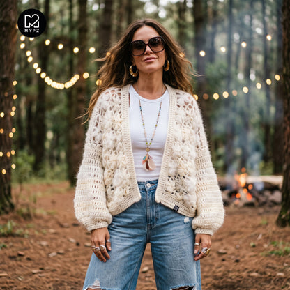 Crochet pattern - MYPZ Short bomber cardigan Wildflower (ENG-DE-NL-ES-FR-IT-DA-SV-NO)