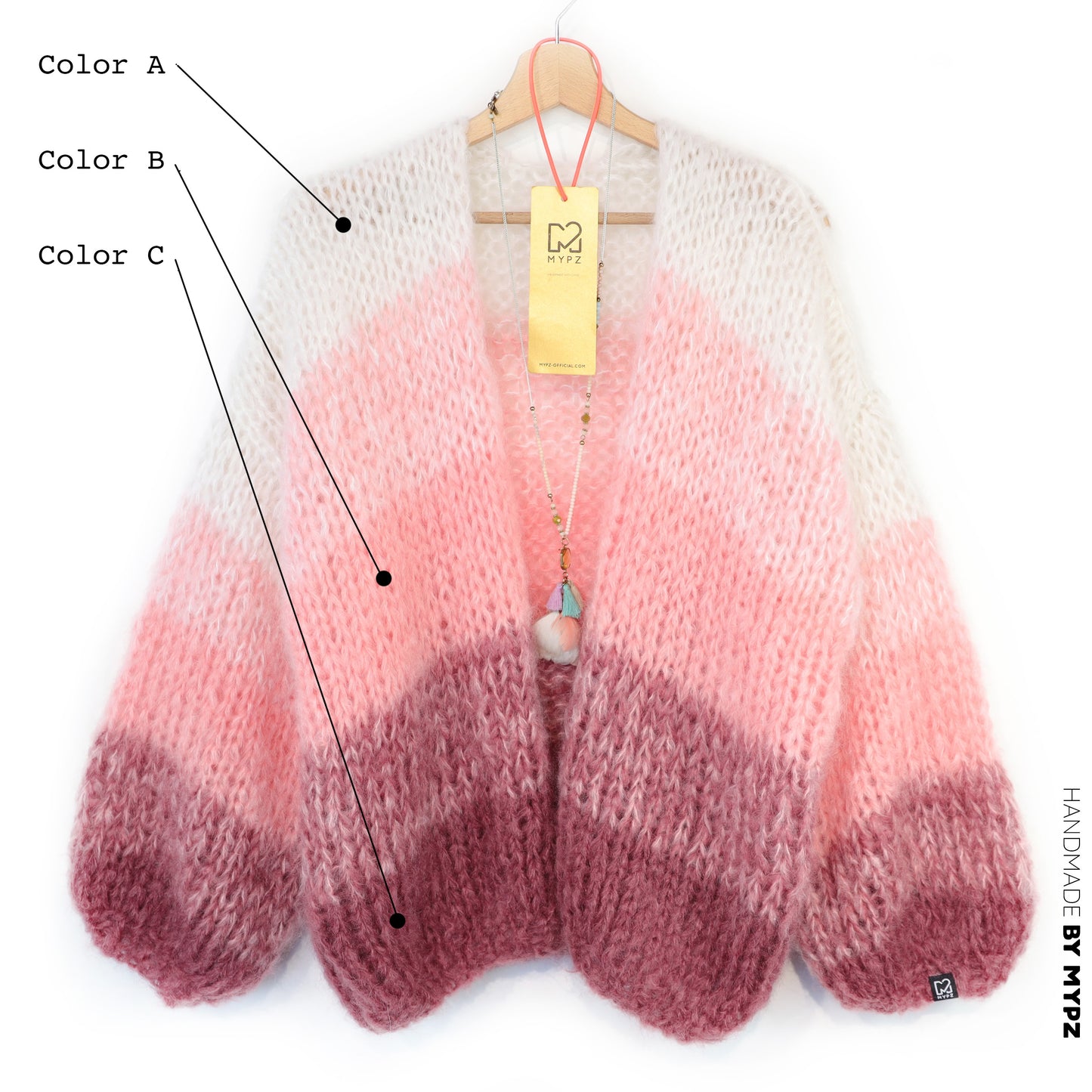 Design your own kit - Strickset MYPZ Chunky Mohair Cardigan Gradient No.15