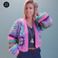 MYPZ Chunky Mohair Granny square cardigan Purple Candy