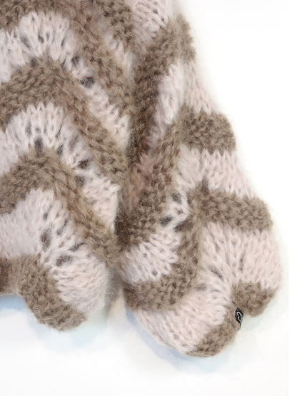MYPZ Short Chunky-Mohair-Cardigan Stonies Wave
