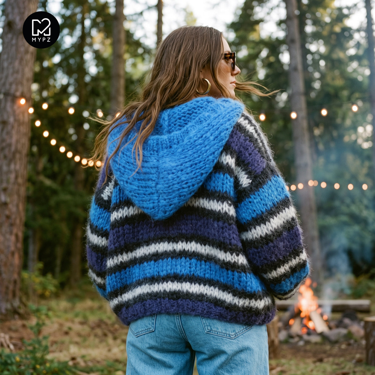 Strickmuster – MYPZ Hooded Chunky Mohair Bomber Cardigan Blue Nr.15 (ENG-DE-NL-ES-FR-IT-DA-SV-NO)