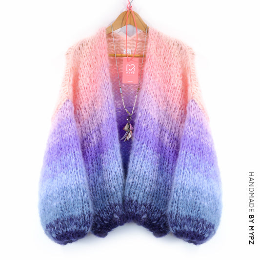 MYPZ Chunky Mohair Cardigan Blue Sky