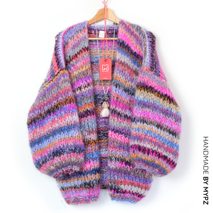Strickanleitung – MYPZ basic chunky mohair cardigan Flirty Red  (ENG-NL-DE)