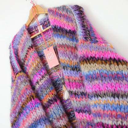 Strickanleitung – MYPZ basic chunky mohair cardigan Flirty Red  (ENG-NL-DE)