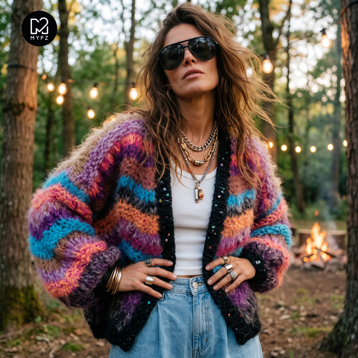 Knit Pattern – Short Chunky Mohair Cardigan Maple Wave No.12 (ENG-DE-NL-ES-FR-IT-DA-SV-NO)