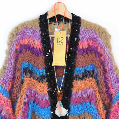 Knit Pattern – Short Chunky Mohair Cardigan Maple Wave No.12 (ENG-DE-NL-ES-FR-IT-DA-SV-NO)