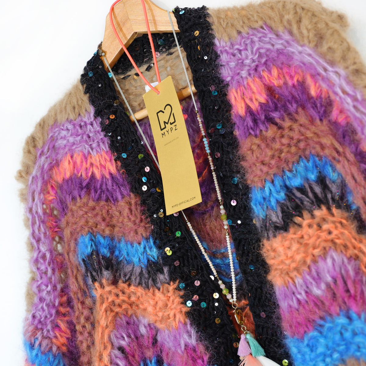 Knit Pattern – Short Chunky Mohair Cardigan Maple Wave No.12 (ENG-DE-NL-ES-FR-IT-DA-SV-NO)